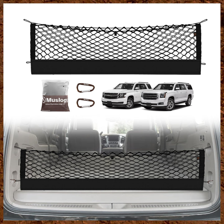Muslogy front view installed in Suburban shows organized cargo benefit