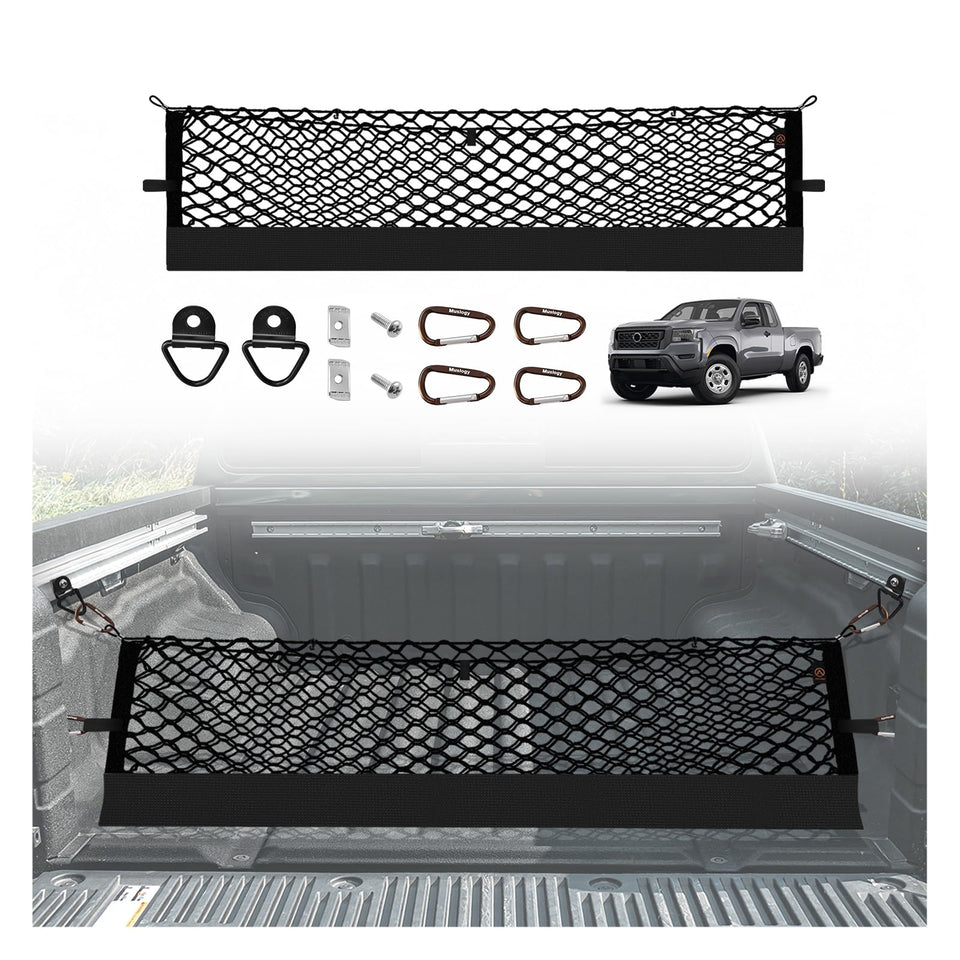 Muslogy front view installed on Nissan Frontier shows secure cargo containment