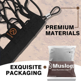Muslogy cargo net installed in Nissan Frontier empty bed demonstrating fitment