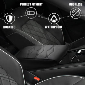 Muslogy in-car lifestyle driving view illustrating improved elbow comfort on long trips