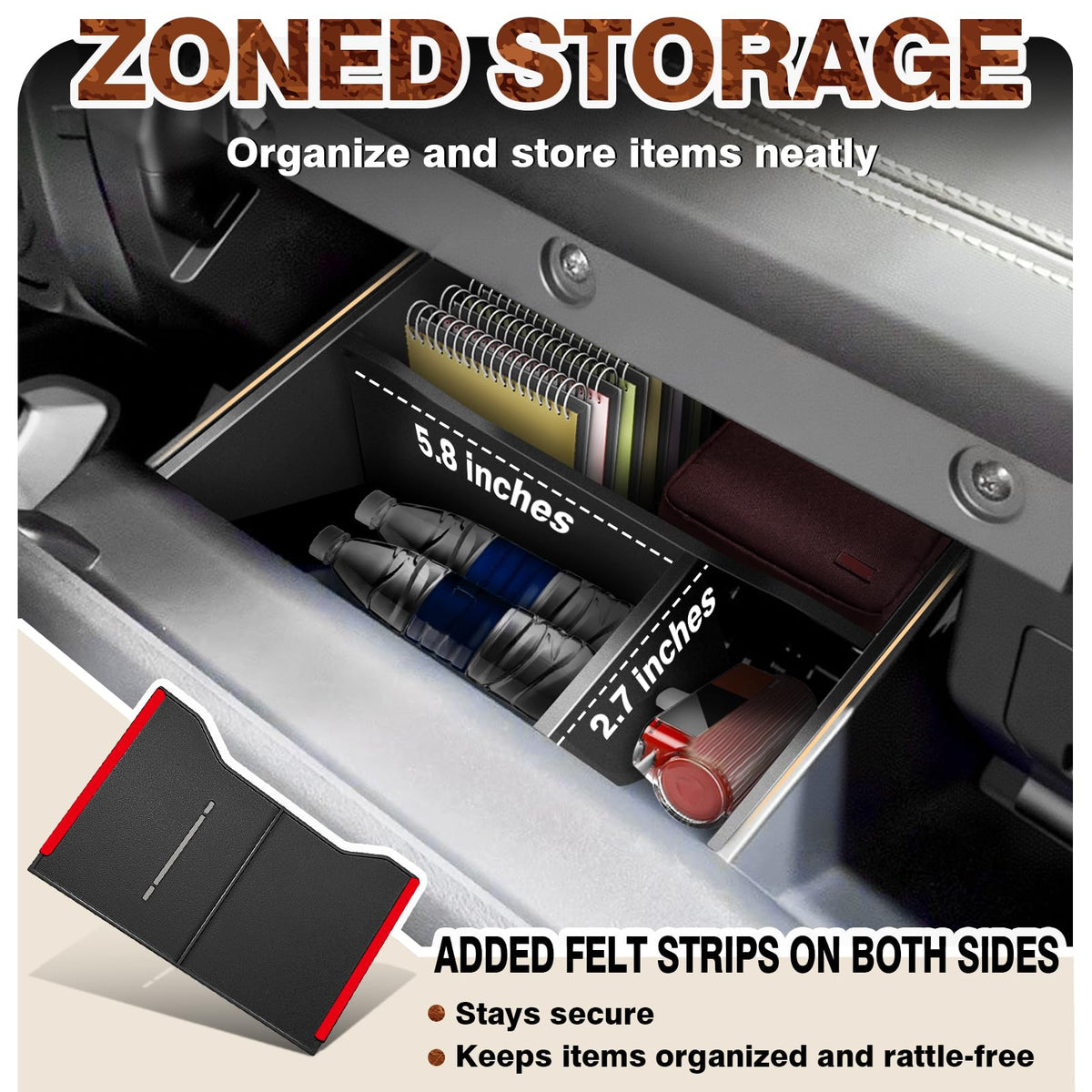 Muslogy in-use with sunglasses and keys showing tidy storage and easier retrieval