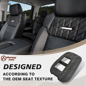 Muslogy installed on bucket-seat console indicating correct seat compatibility