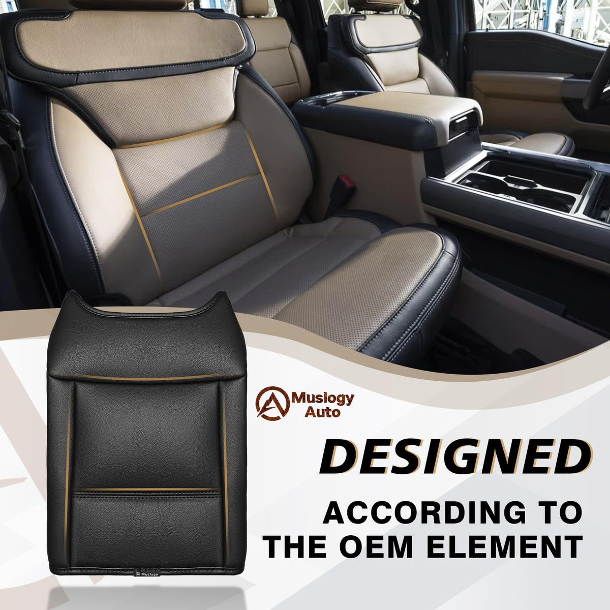 Muslogy installed on Ford Super Duty console demonstrating improved comfort