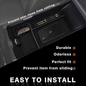 Muslogy organizer installed in Camry console retaining charging port access