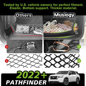 Muslogy installed in Nissan Pathfinder trunk keeping groceries and gear secure