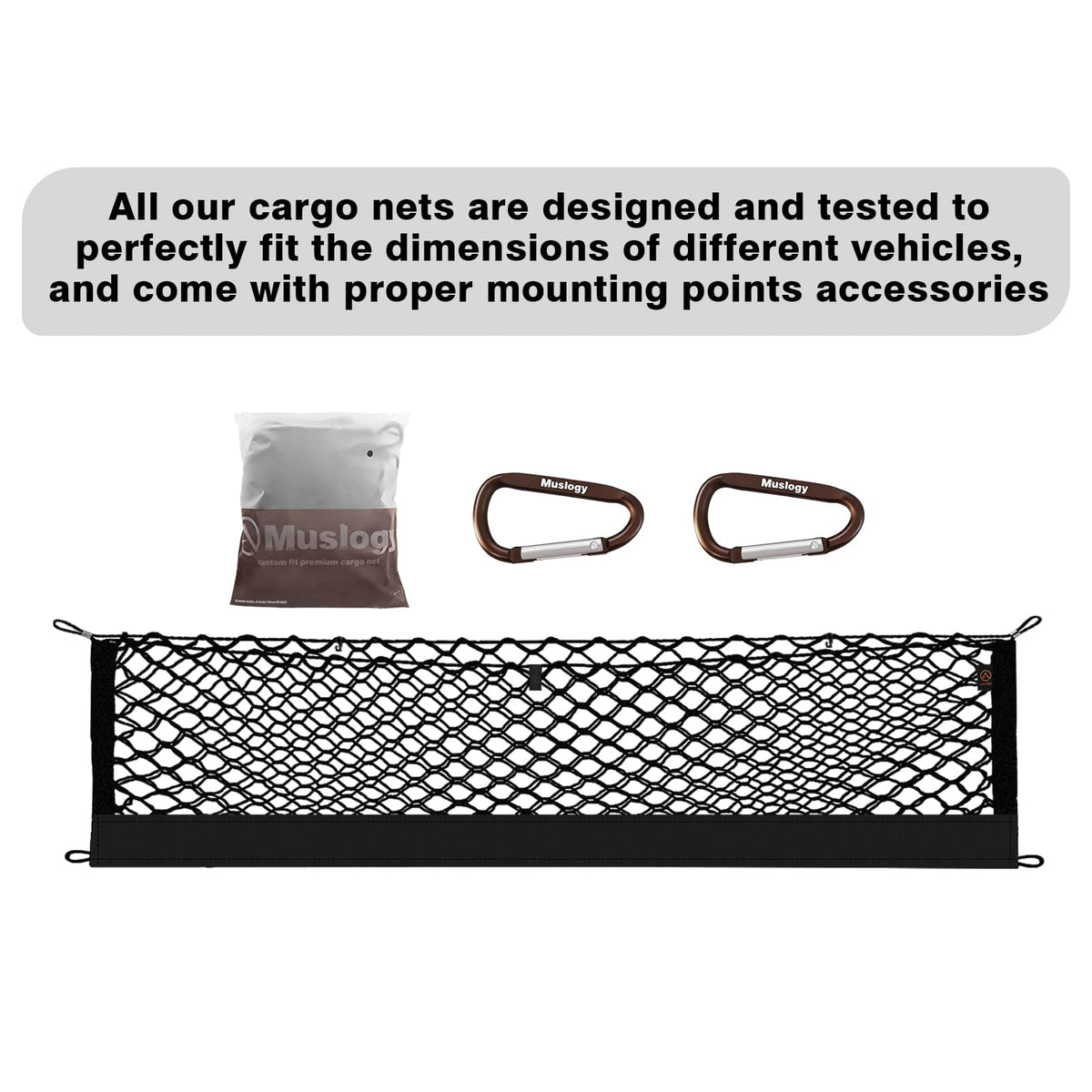 Muslogy cargo net in a trunk during a roadtrip scene for tidy storage benefit