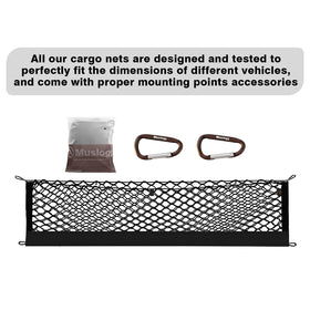 Muslogy cargo net in a trunk during a roadtrip scene for tidy storage benefit