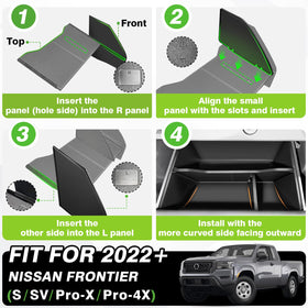 Muslogy open glove box with organizer for size comparison and improved space use