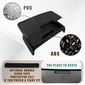 Muslogy tray next to ruler showing compact dimensions and fit
