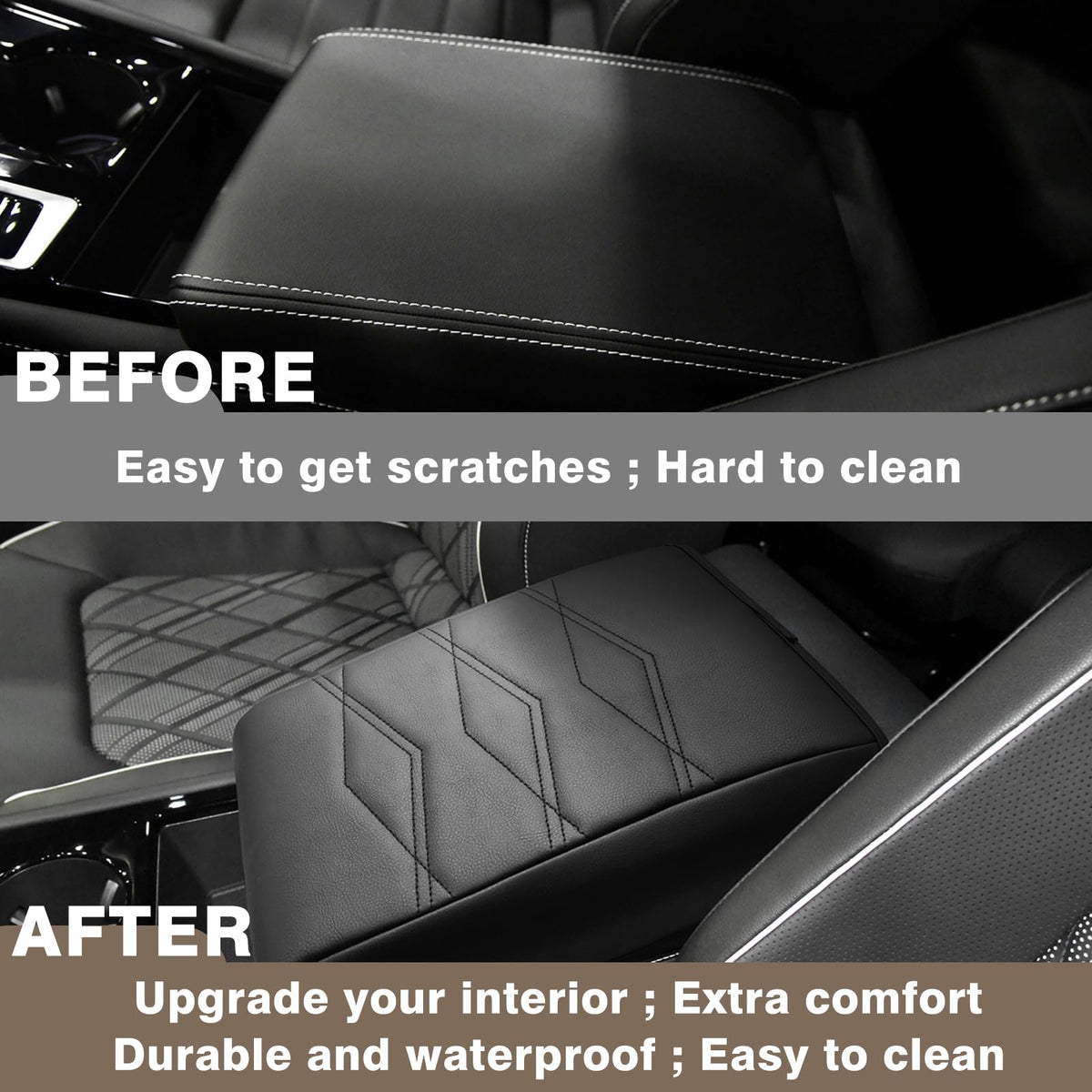 Muslogy side profile installed on console demonstrating secure, gap-free fit