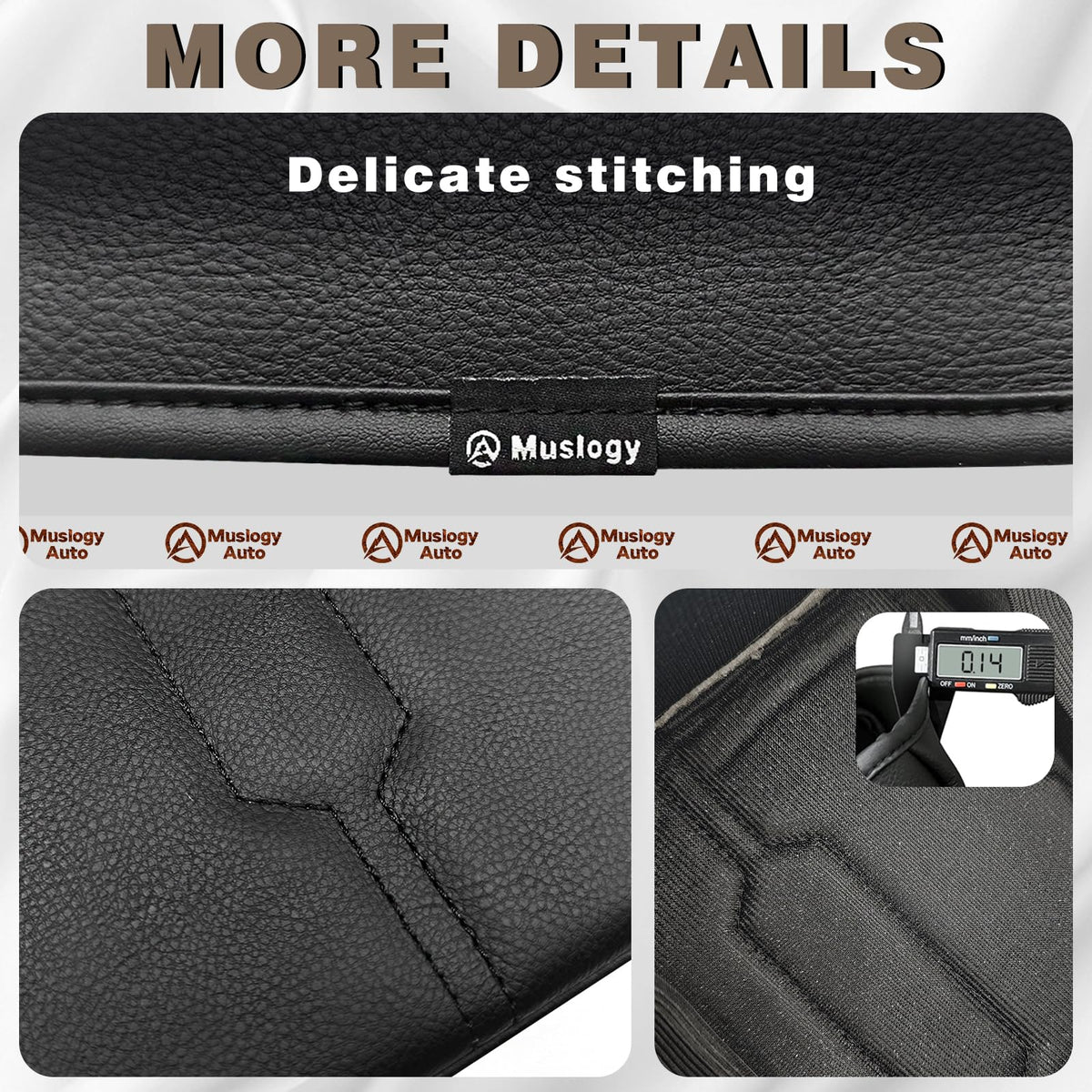 Muslogy side profile showing padded thickness for improved arm support