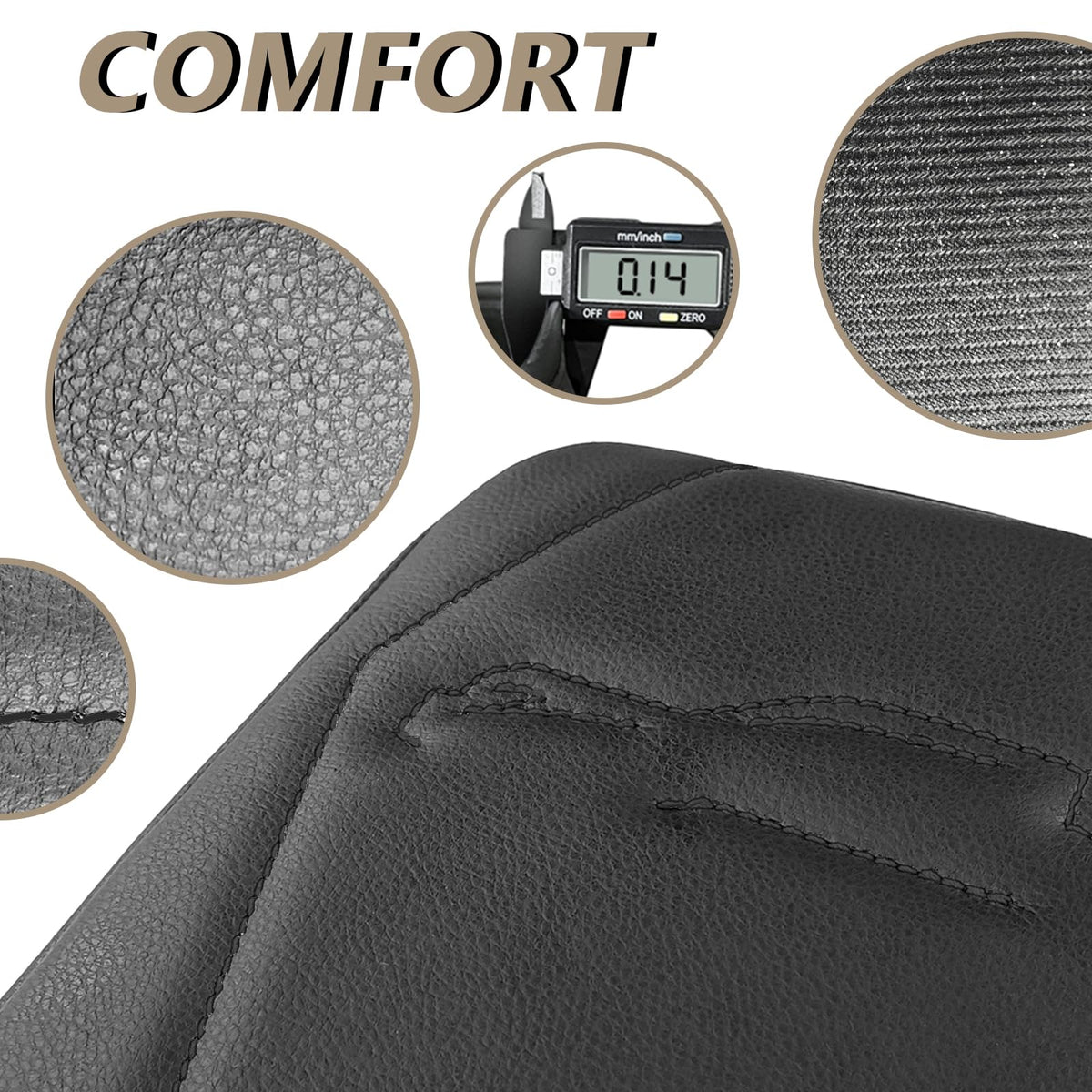 Muslogy detailed stitching closeup highlighting durable seam protection