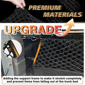 Muslogy support frame profile illustrating even tension and full-bed coverage
