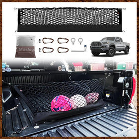 Muslogy cargo net front packaging showing model fit benefits