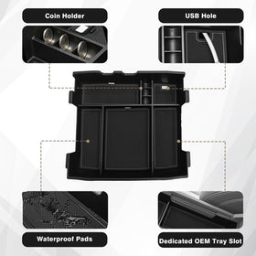 Muslogy top-down compartment layout organizing phone keys coins