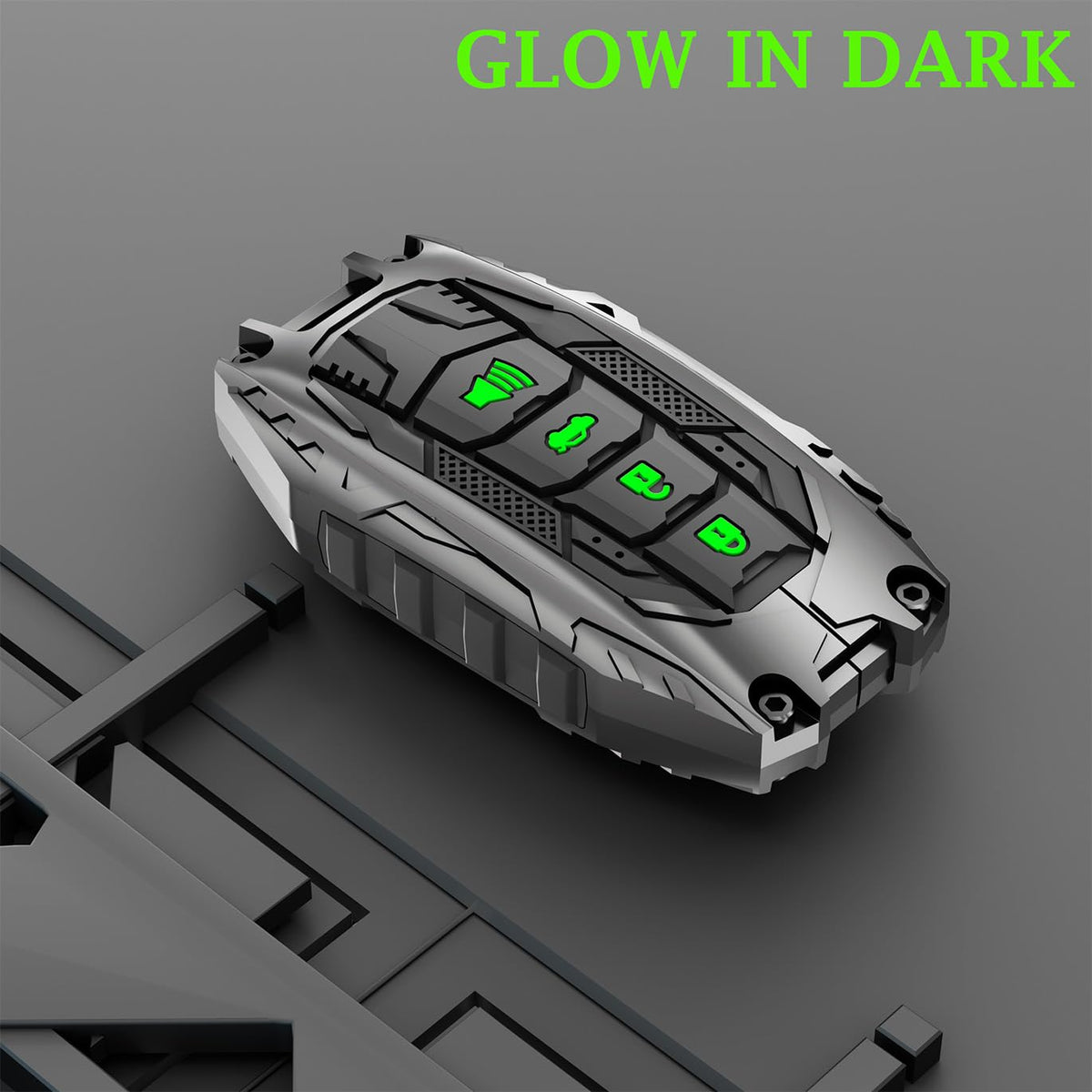 Muxkenper installed on Toyota key front perspective preserving button functionality