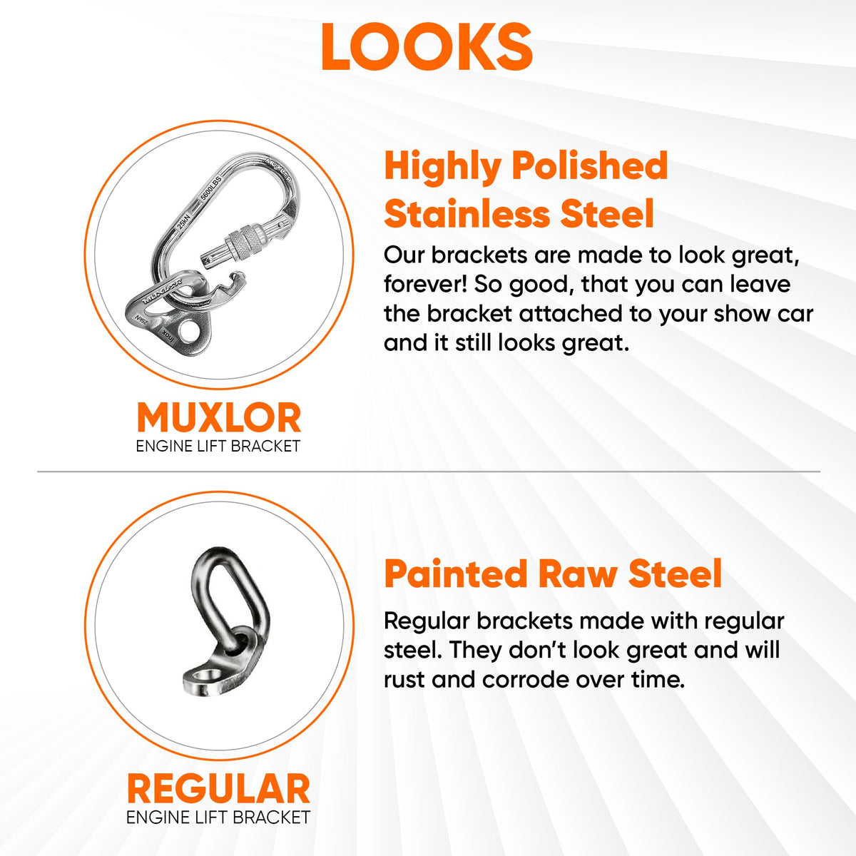 Muxlor on engine cradle wheels displays mobility and convenient removal for shop use
