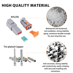 MUYI macro of tin-nickel plated size-16 contacts showing conductivity and corrosion protection