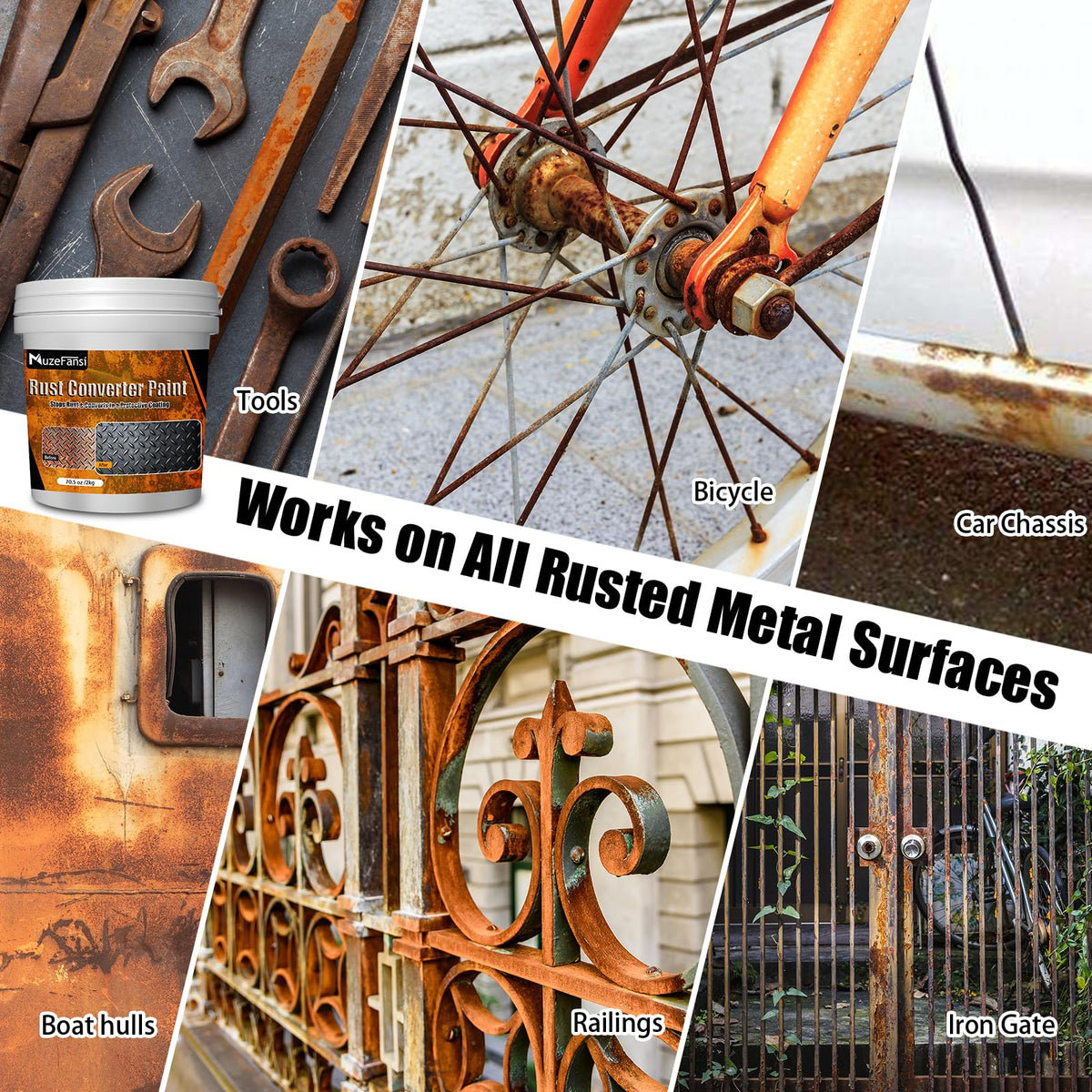 MuzeFansi before and after metal restoration showing rust conversion benefit