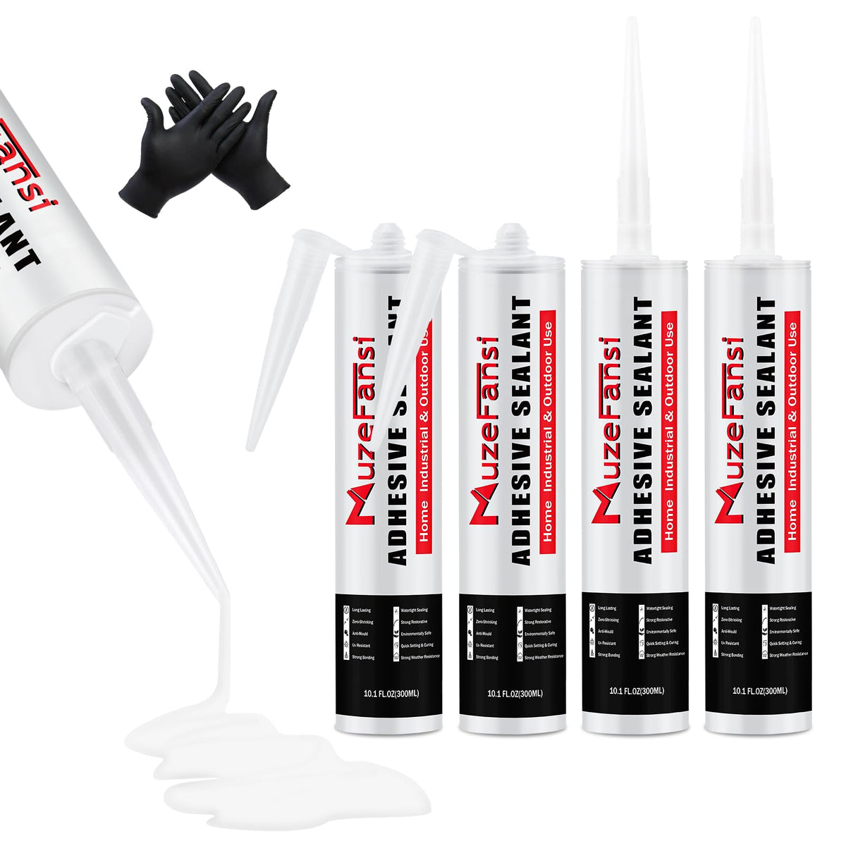 MuzeFansi four-bottle kit front packaging showing complete repair set and convenience