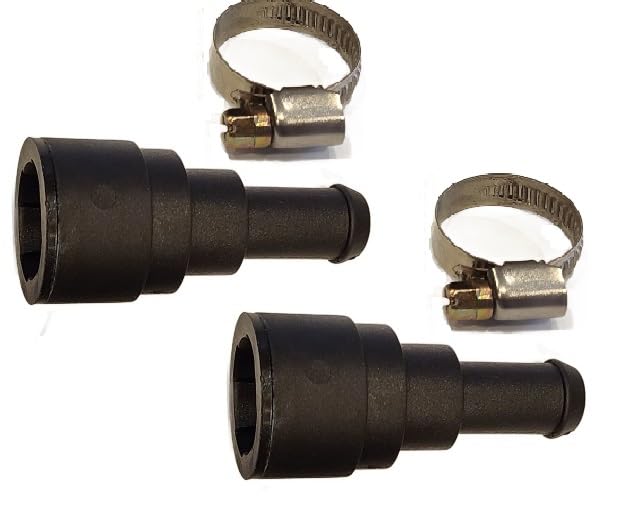 Muzzys front view showing both upgraded connectors and included clamps for durable replacement