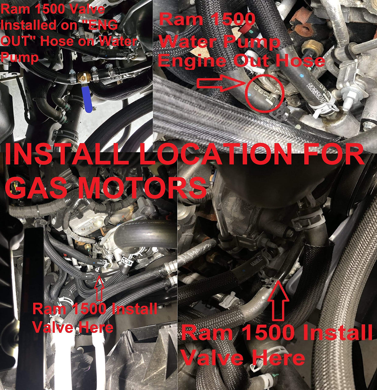 Muzzys installed on gas Ram water pump heater supply demonstrating quick fit