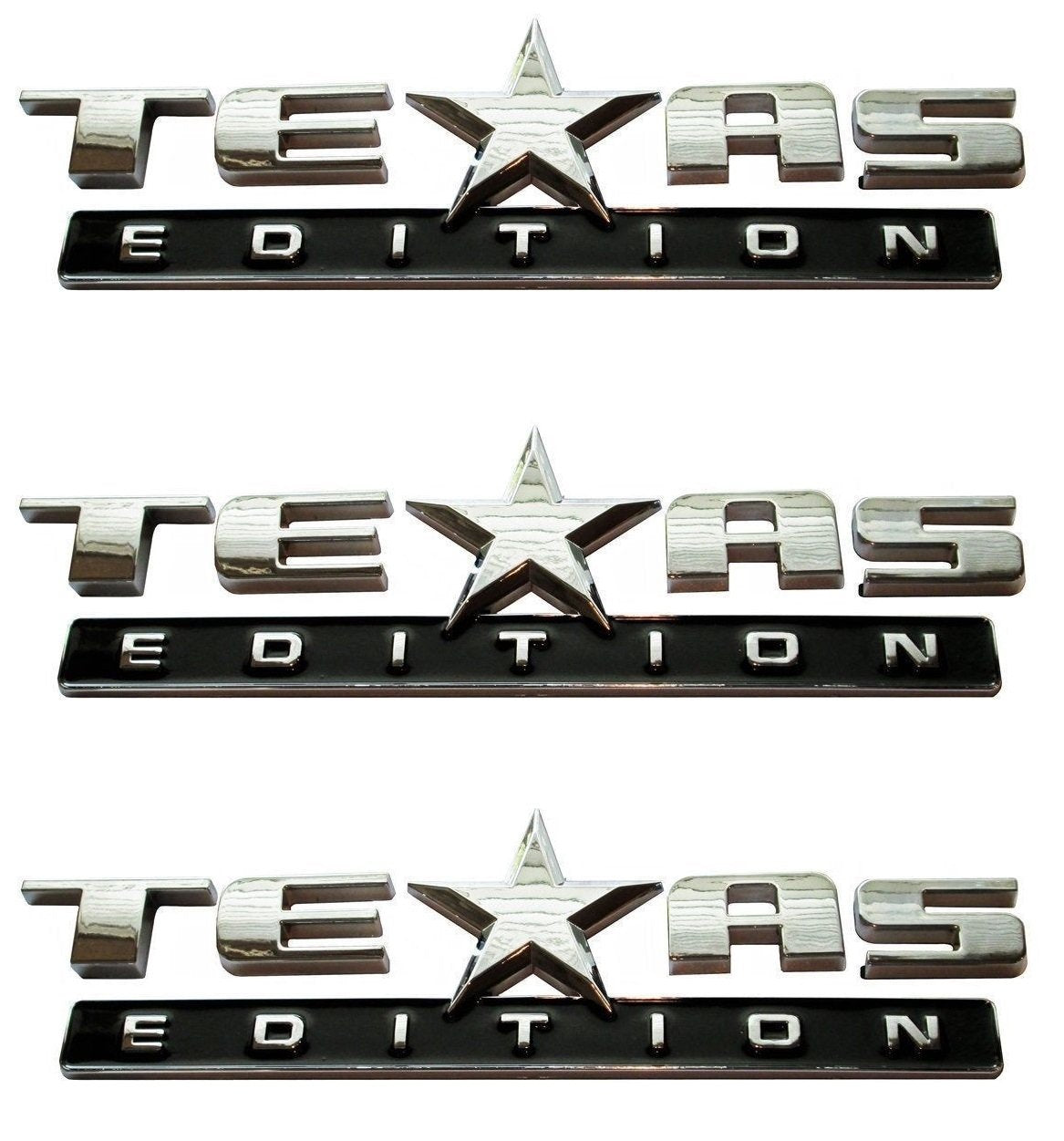Muzzys front view of chrome black emblem showing bold Texas Edition styling and visual upgrade