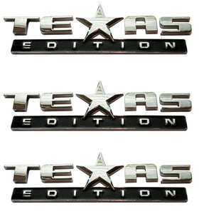 Muzzys front view of chrome black emblem showing bold Texas Edition styling and visual upgrade