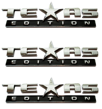 Muzzys front view of chrome black emblem showing bold Texas Edition styling and visual upgrade