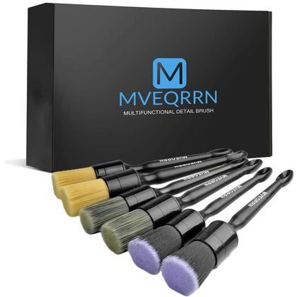 MVEQRRN front packaging showing full 6-piece brush set and storage benefit