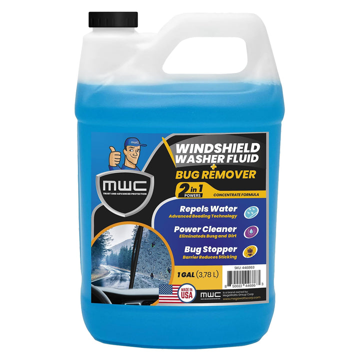 MWC front label on one-gallon bottle showing product name and benefits