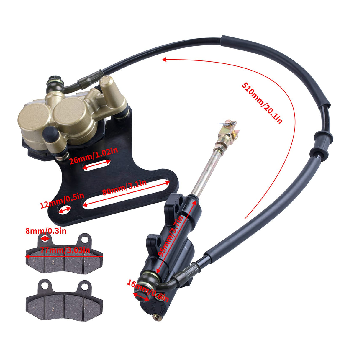 MWMNUN master cylinder side profile illustrating compact design and easy routing benefit