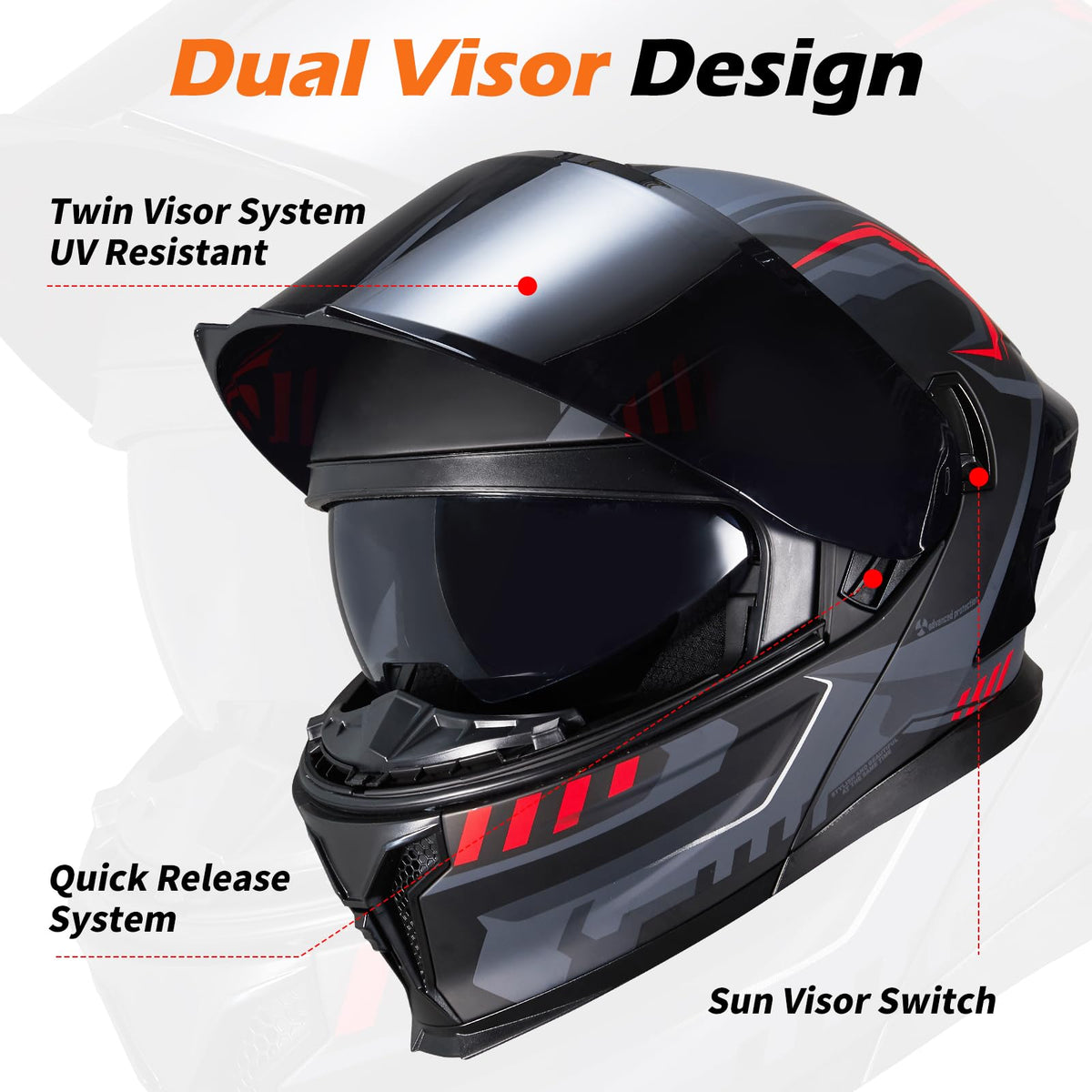 MXJ Gear dual lens set demonstrating clear and dark visibility benefit