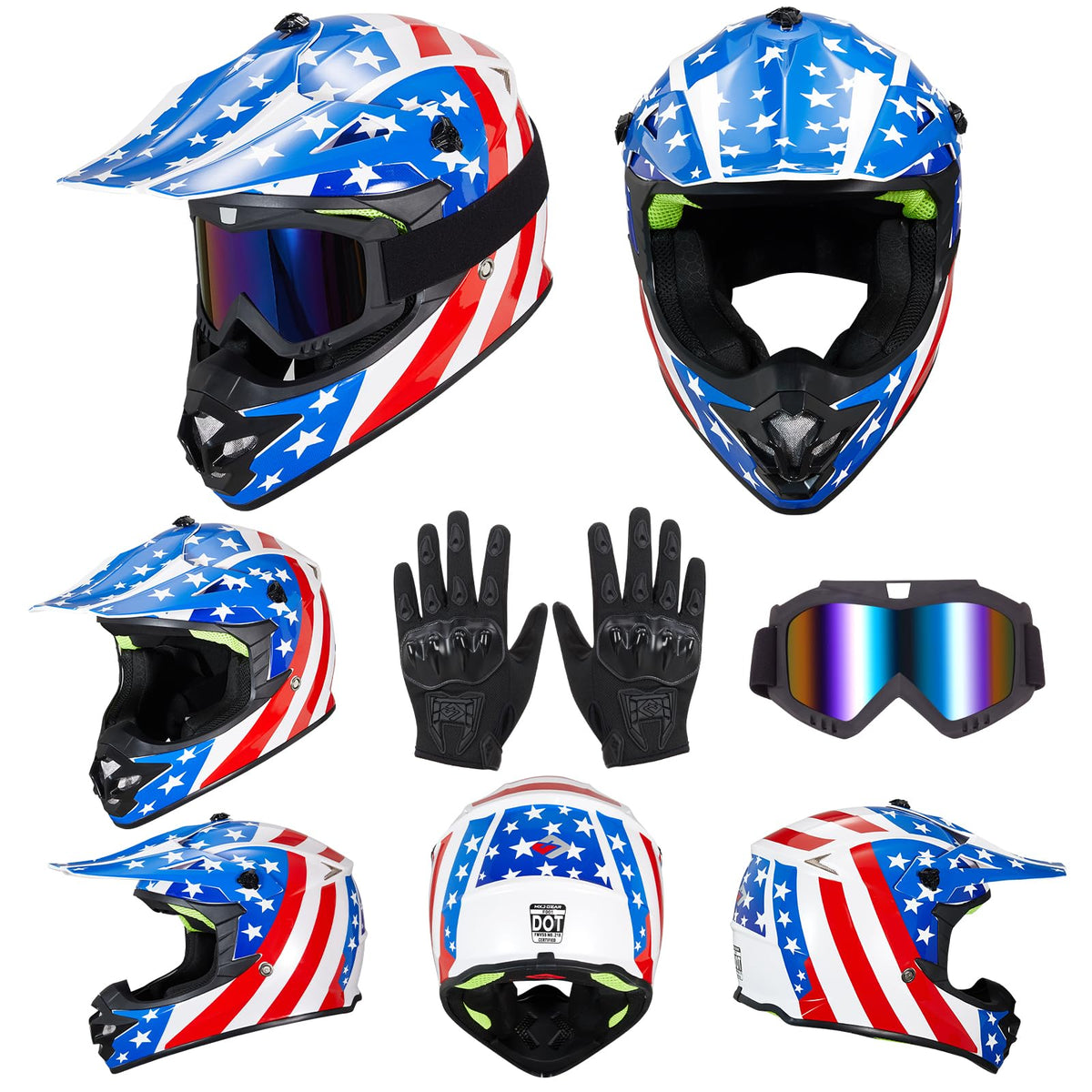 MXJ Gear side profile highlighting full-face coverage and stylish graphics