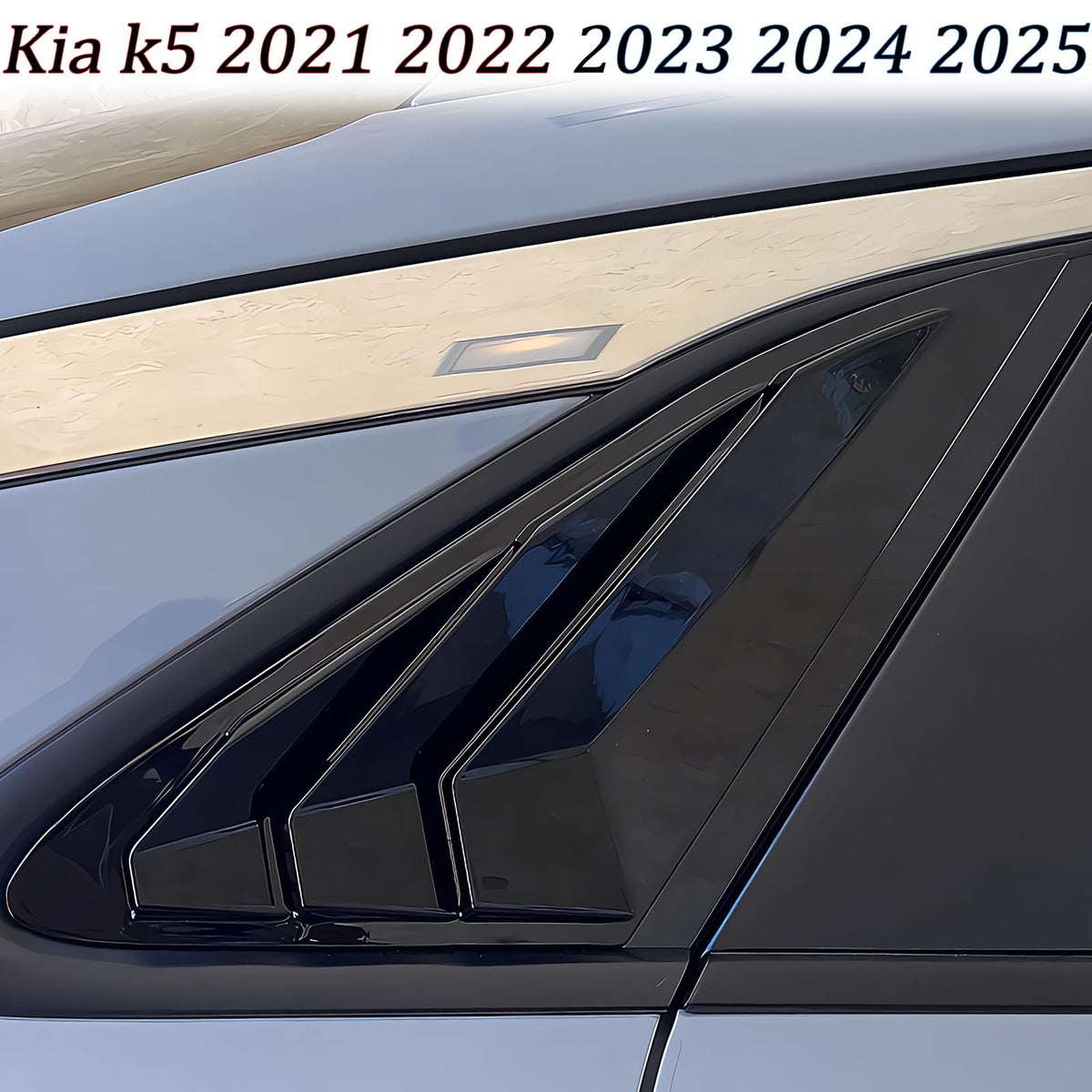 MXkanos installed on Kia K5 side rear window demonstrating visual upgrade