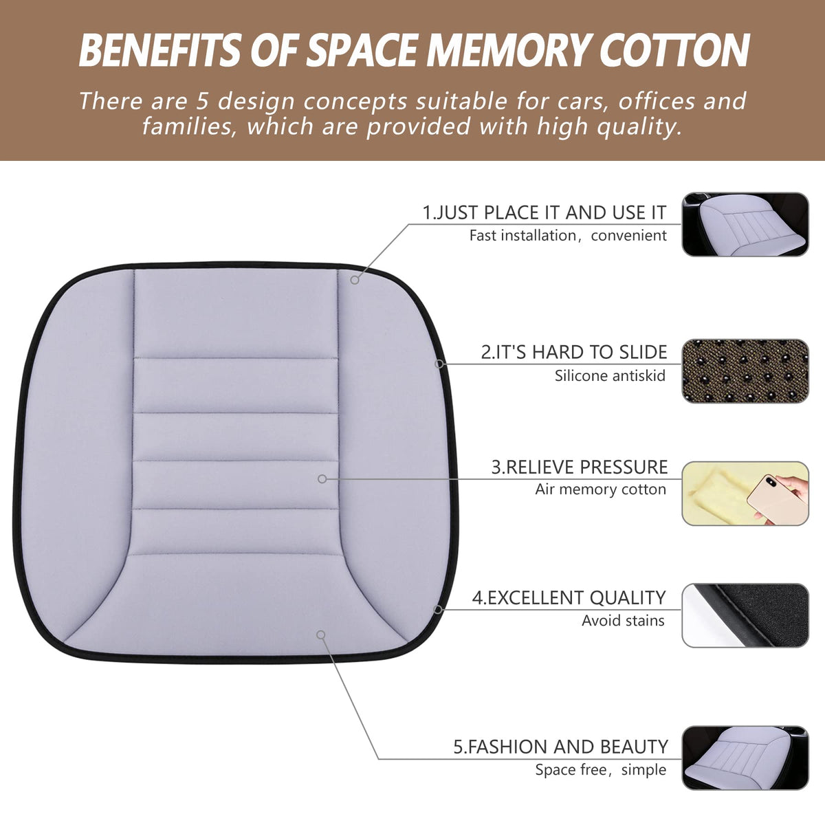 MYFAMIREA close-up of memory foam texture highlighting breathable feel