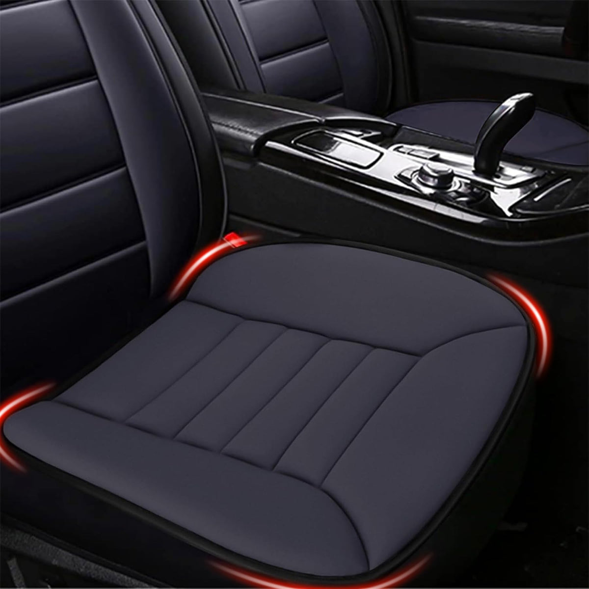 MYFAMIREA front view of dark gray seat cushion showing neat fit and comfort