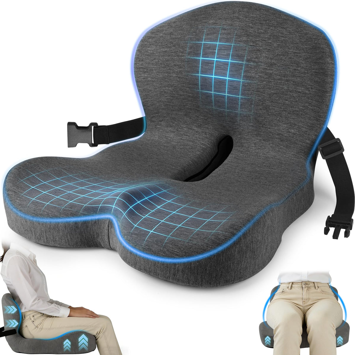MYFAMIREA front view showing cushion shape and comfort benefits