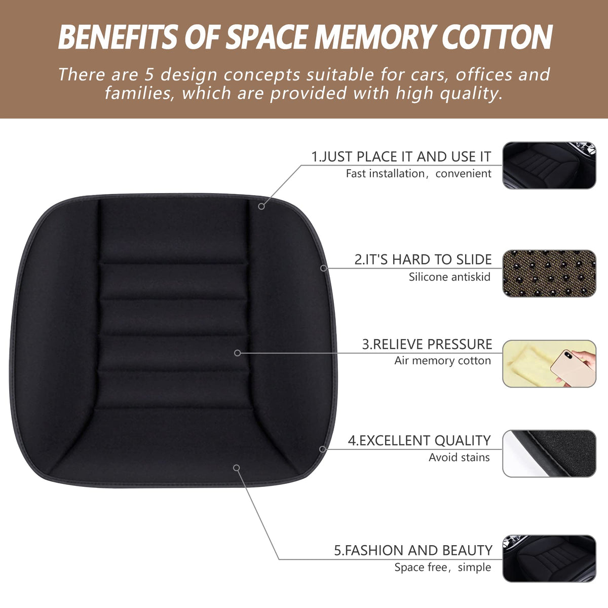 MYFAMIREA close-up of memory foam texture for even pressure distribution benefit