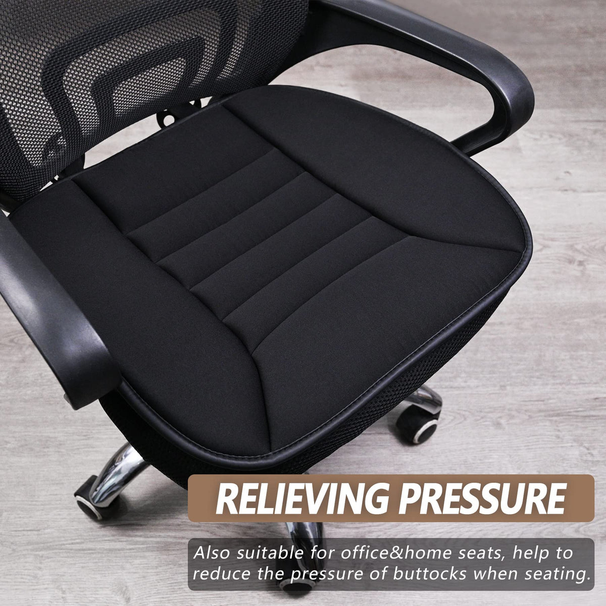 MYFAMIREA placed on office chair showing versatile use and ergonomic support