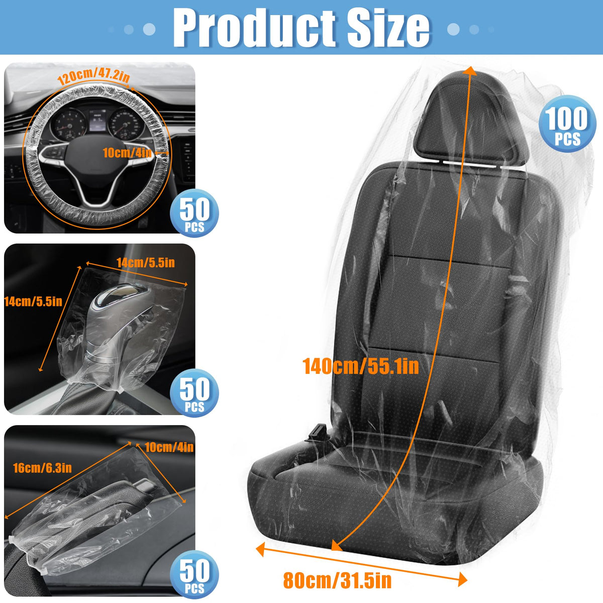 MYFAMIREA seat cover flat lay displaying size and fit advantage