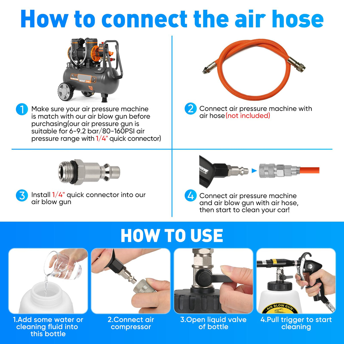 MYPIN cleaning gun in use on car seat to remove embedded dirt