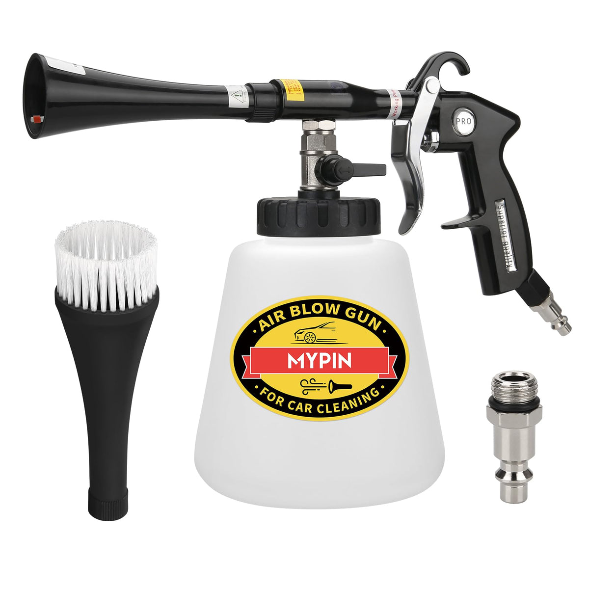MYPIN front view with 1L bottle showing compact cleaning power