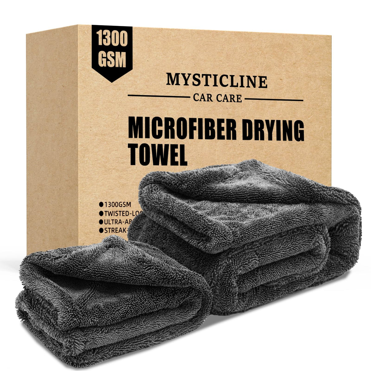 Mysticline front packaging showing both towels and kit benefits