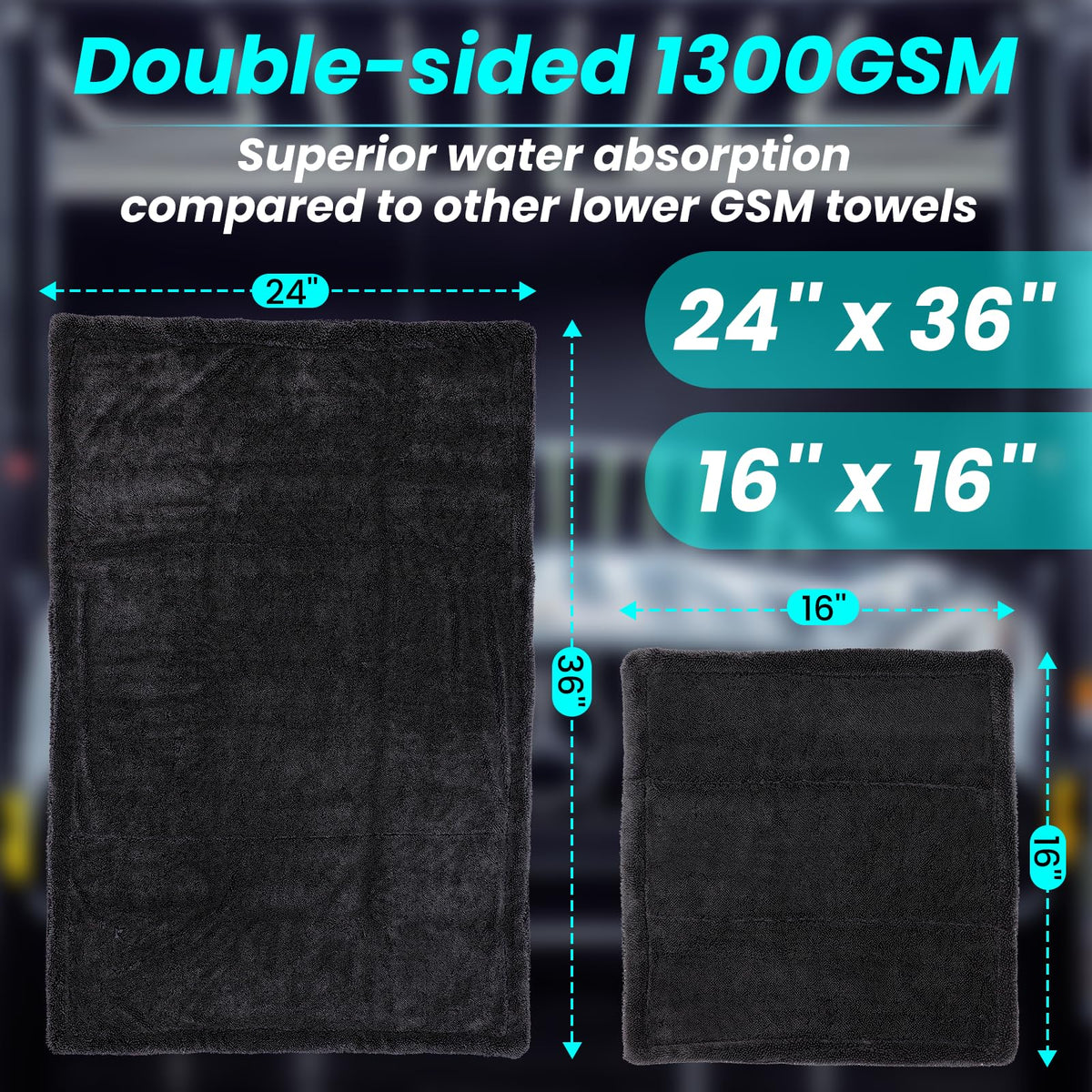 Mysticline large towel spread flat demonstrating absorbent surface