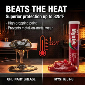 Mystik JT-6 applied to wheel bearing illustrating protection and reduced wear