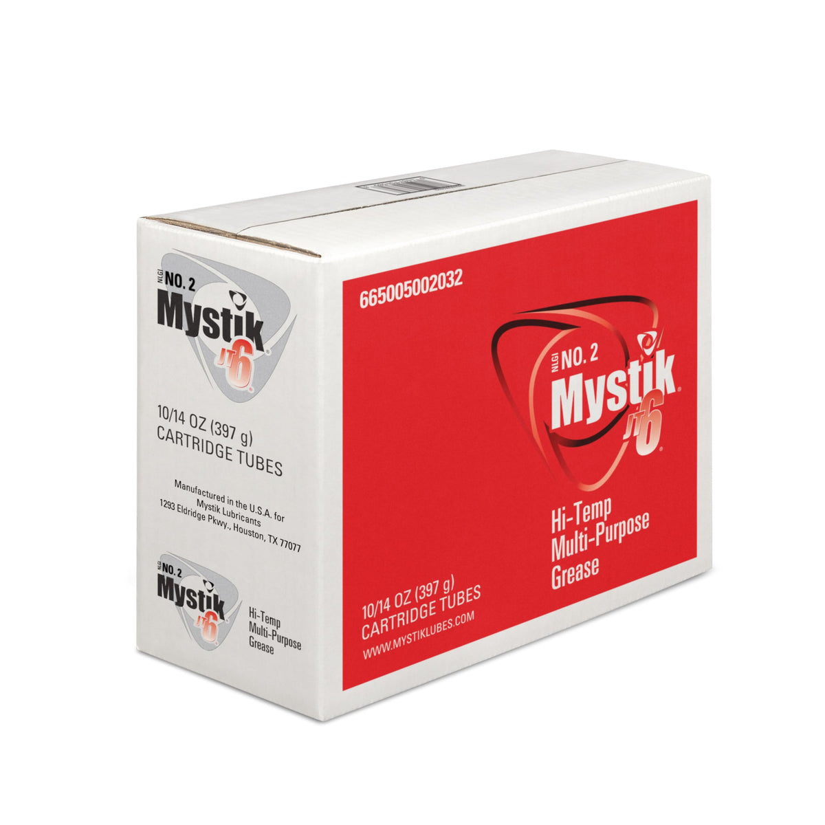 Mystik JT-6 manufacturer label showing NLGI GC-LB certification and origin