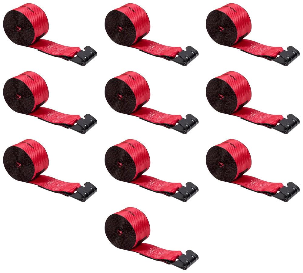 Mytee Products front packaging showing 10-pack red winch straps and clear labeling