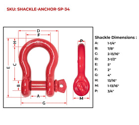 Mytee Products anchor shackle connected to tow strap demonstrating secure attachment