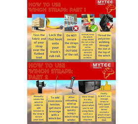 Mytee Products stacked straps next to tape measure showing compact pack and scale